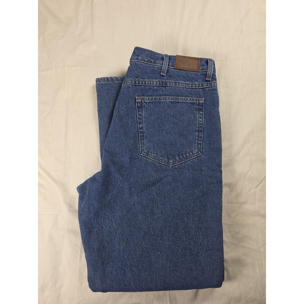 L.L. Bean Jeans Mens 37x32 Blue Classic Fit Lined Fleece Insulated Winter Denim